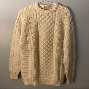 Carriag Donn Scotland Fisherman sweater cream knit cable knit size medium